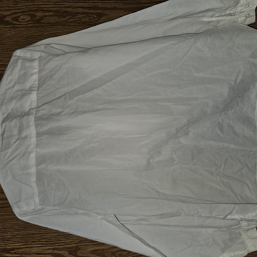Loft White Button-Up Ruffle Blouse - Picture 3 of 3